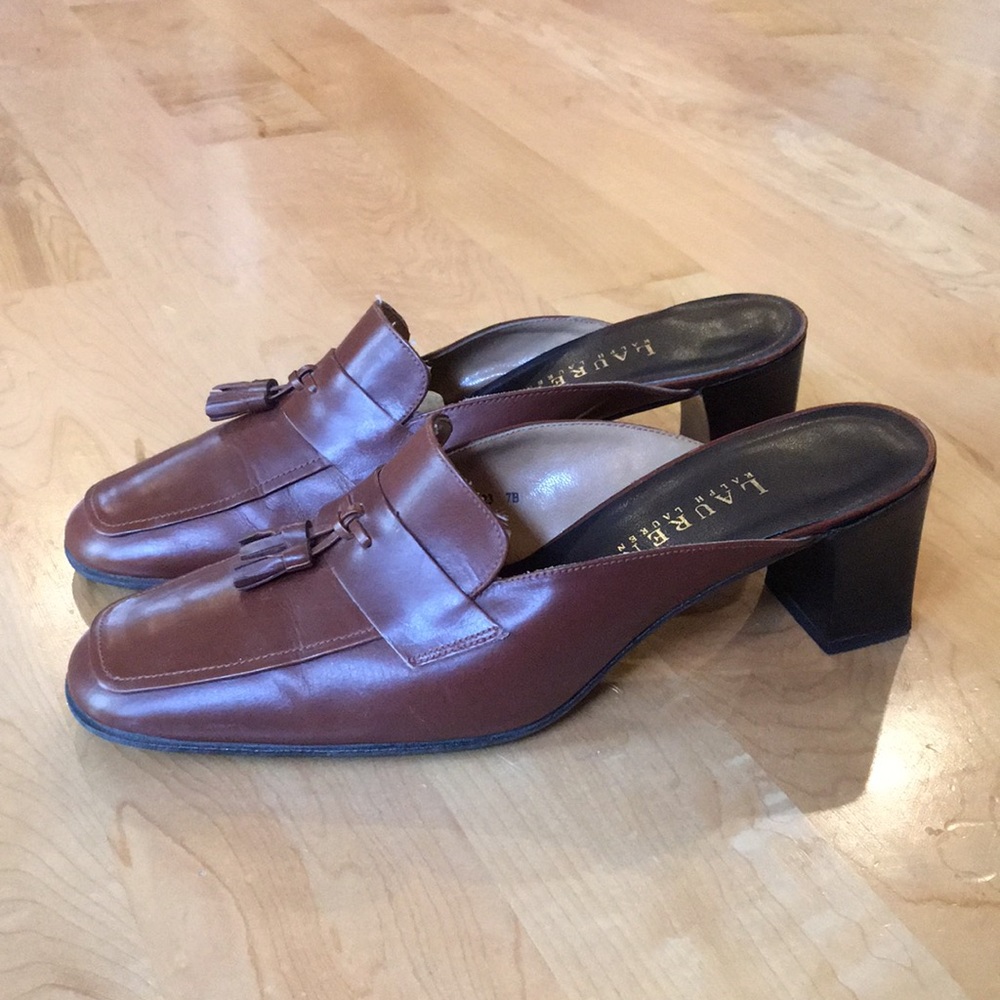 LRL Lauren Ralph Lauren | Leather Loafer Mules - Picture 2 of 12